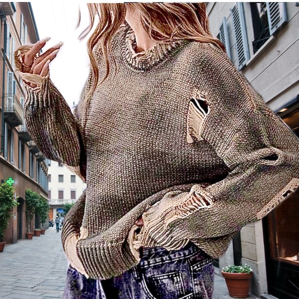 Distressed Oversized Sweater. - Picture 10 of 16
